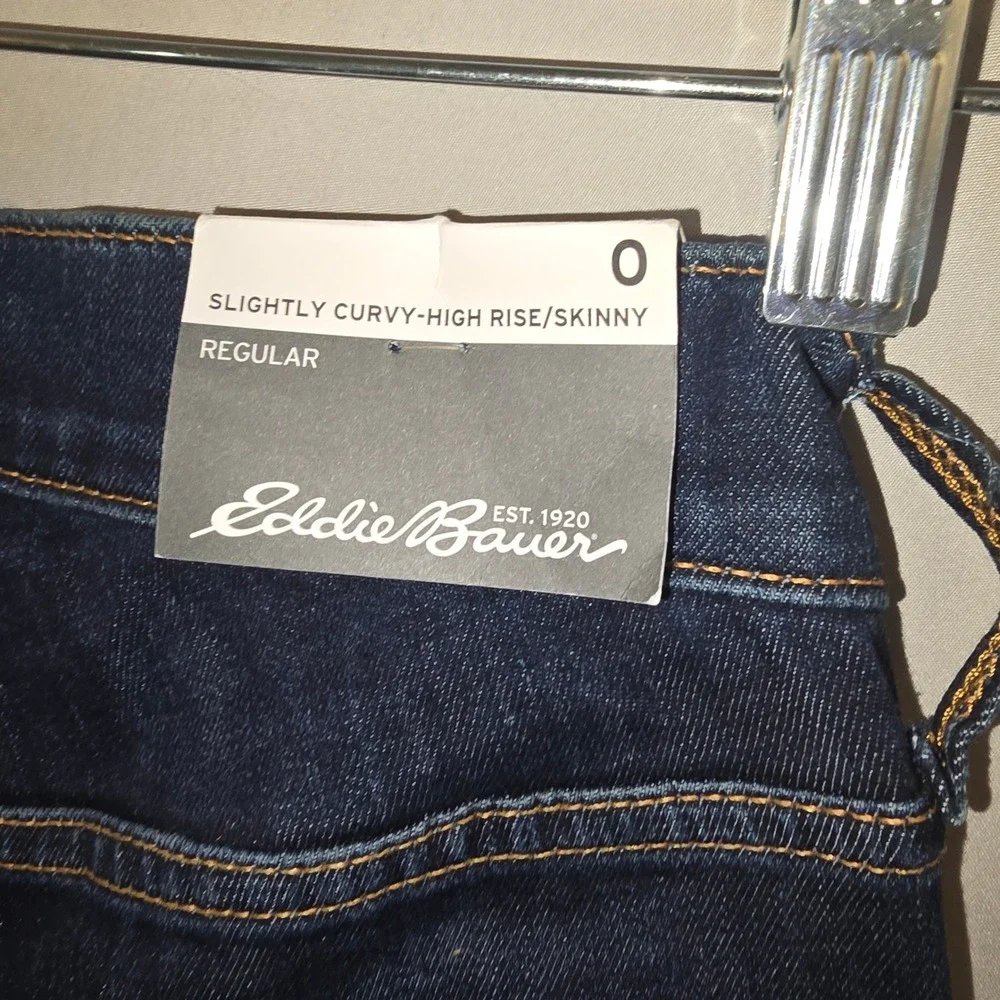 Eddie Bauer Travex Voyager Jeans 0 Womens Blue High Rise Skinny Stretch Travel